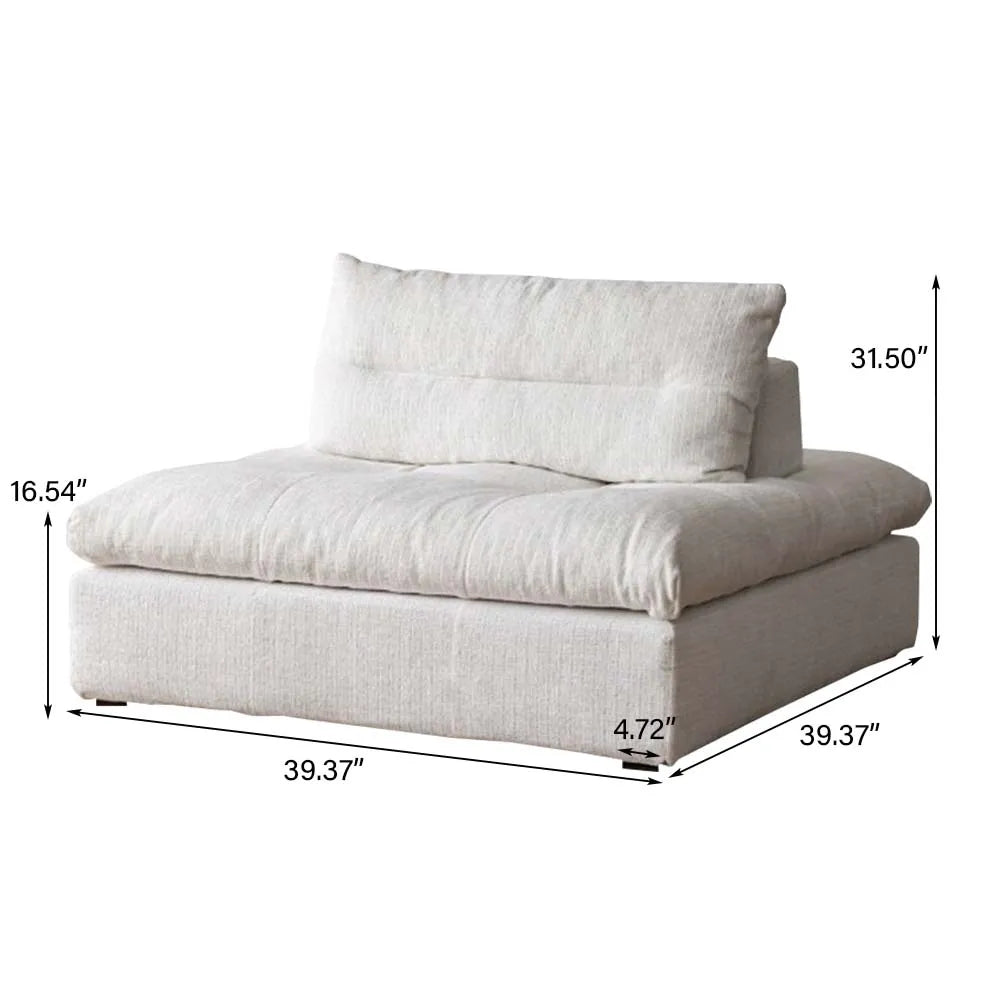 Cream-colored modern removable and washable modular sofa