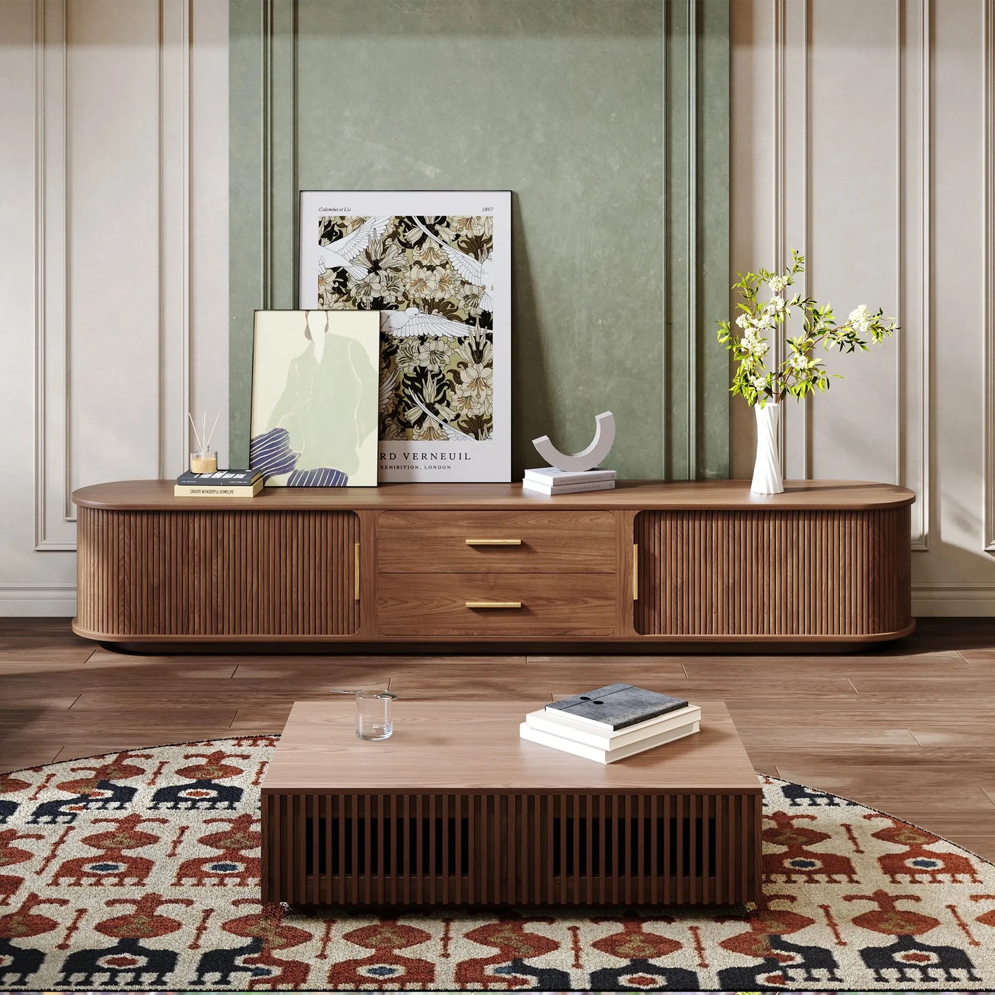Eos-94.49"Mid-Century Modern TV Stand