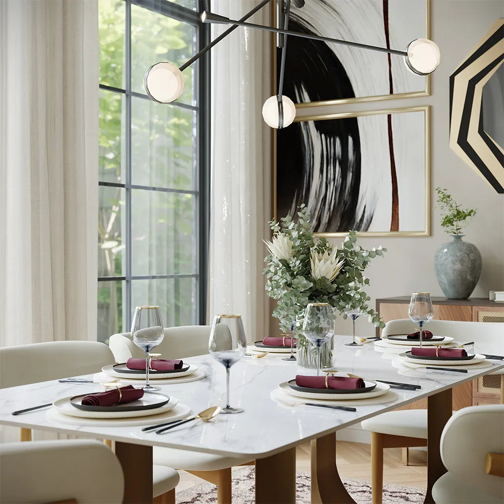 Hobart - Rectangular Glossy Sintered Stone Dining Table — view 3