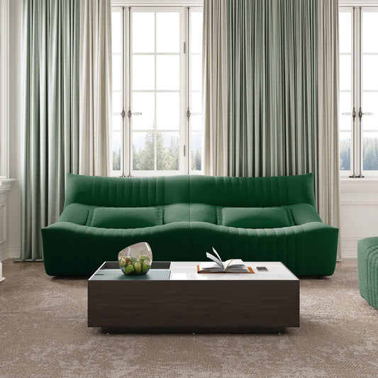 88-inch Modern Country Harp Pattern Three-Seater Sofa