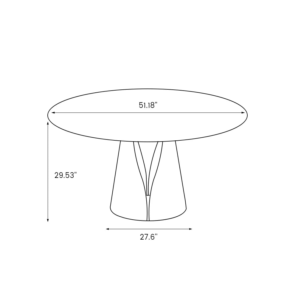 Vera - Table à manger ronde en pierre frittée brillante 