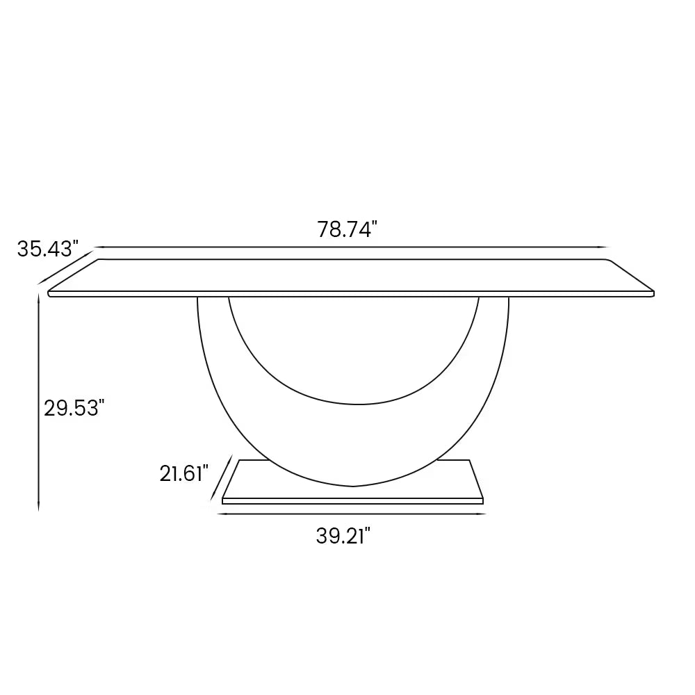 Modern Minimalist Black Dining Table for4-6
