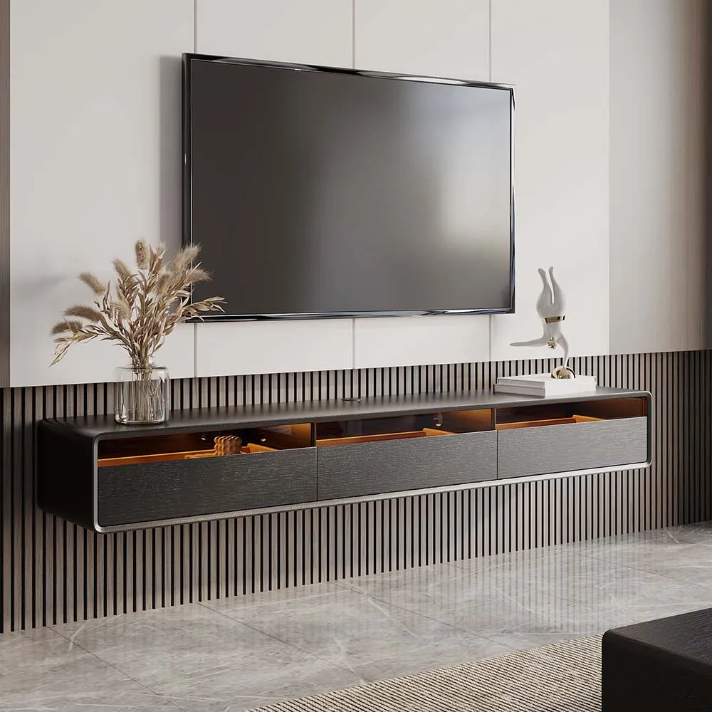 78.7" Black Floating TV Stand