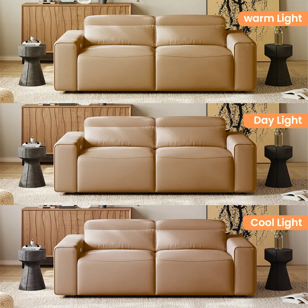 Luxury leather electric modular sofa set