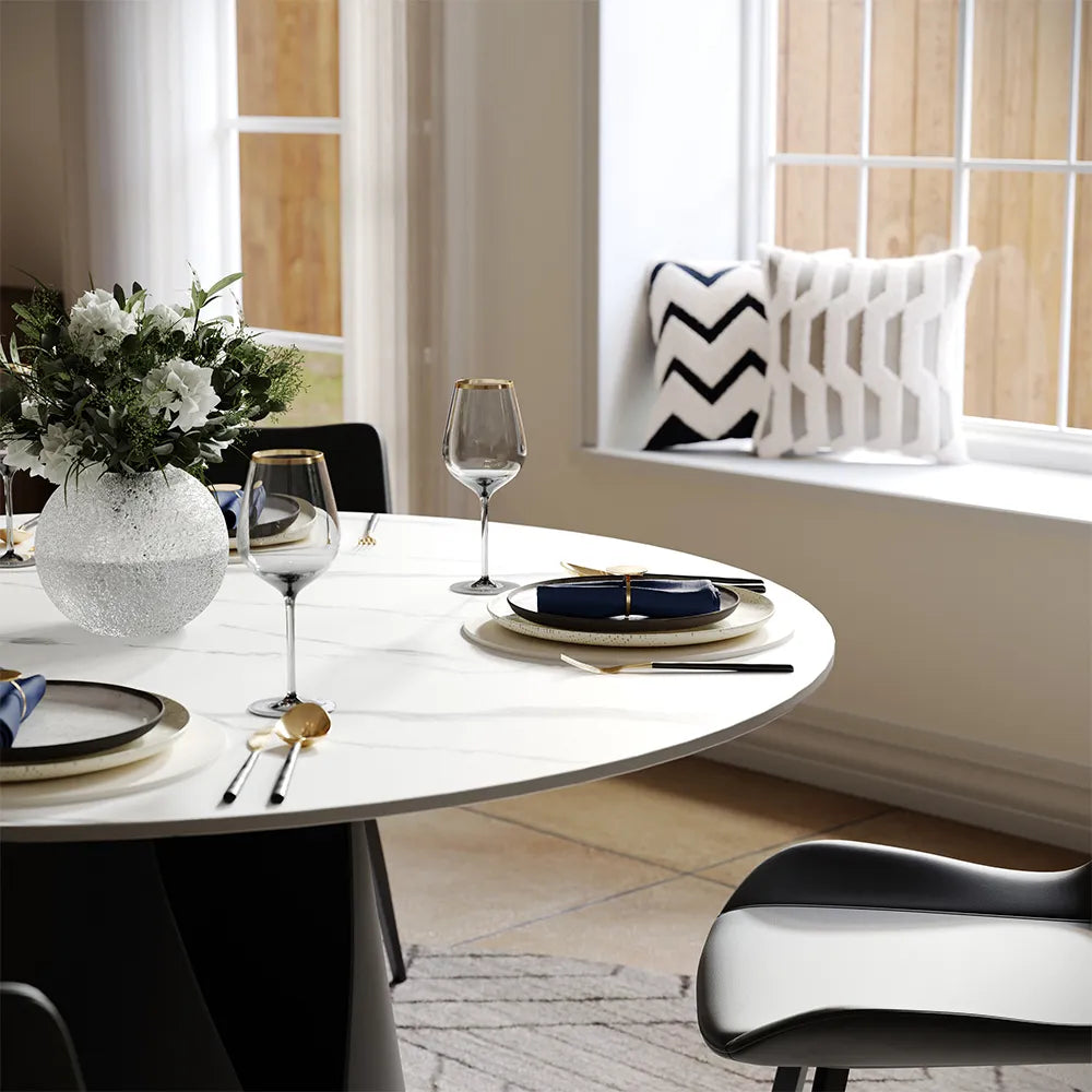Vera - Round Matte Sintered Stone Dining Table — view 4