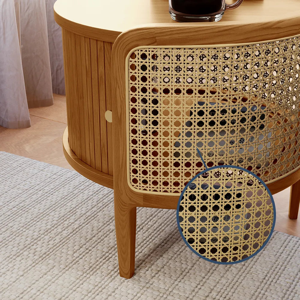 20" Rattan Side Table with Storage