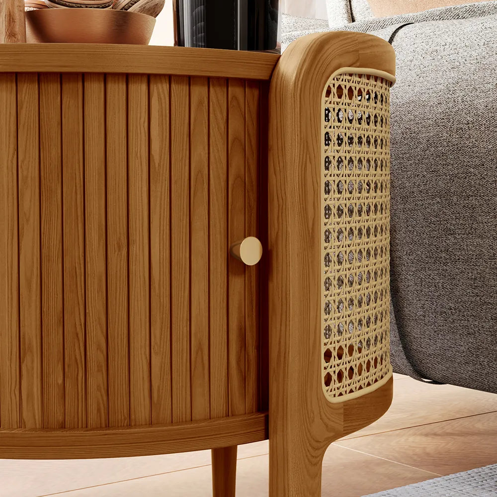 20" Rattan Side Table with Storage