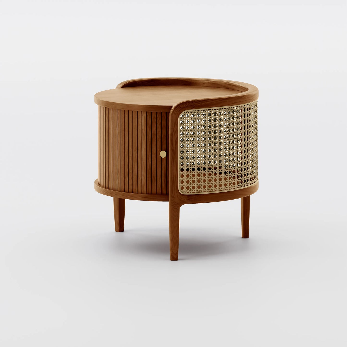 20" Rattan Side Table with Storage
