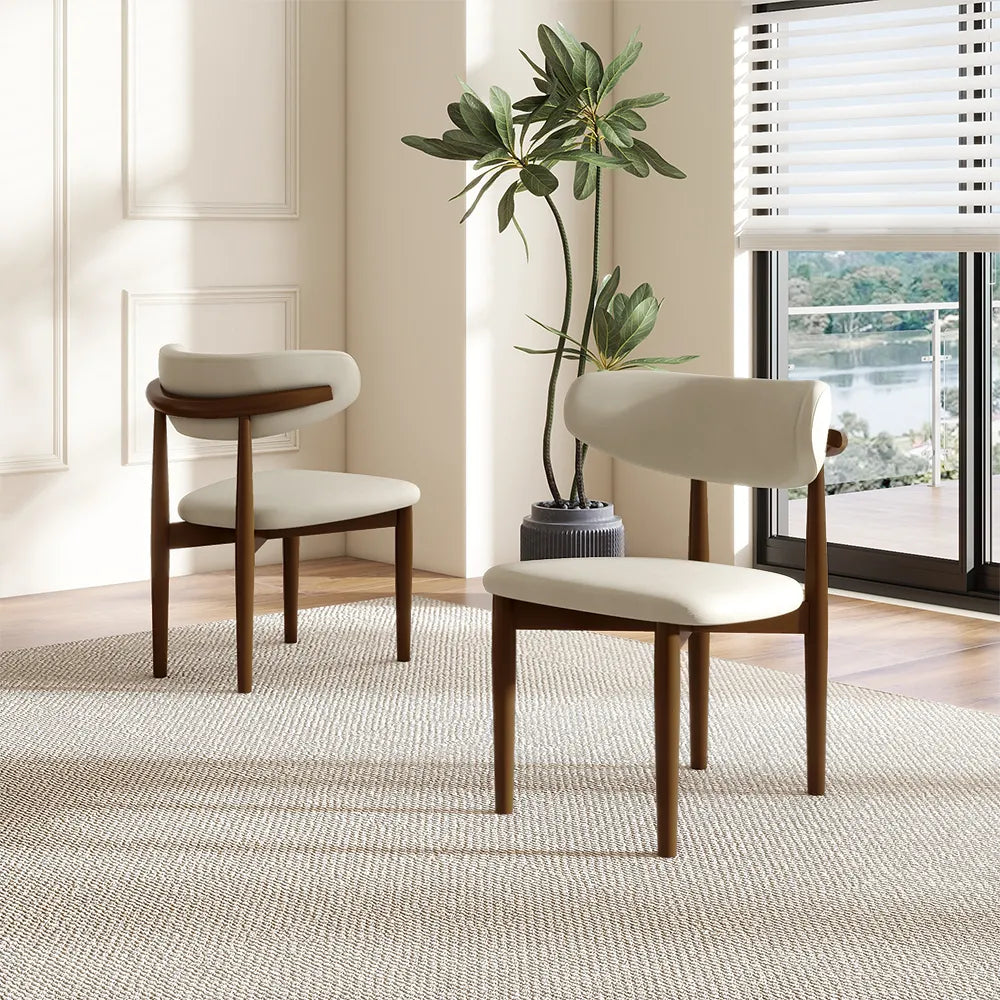 Mid-Century Modern Wood Dining Chairs Set of 2 — view 1