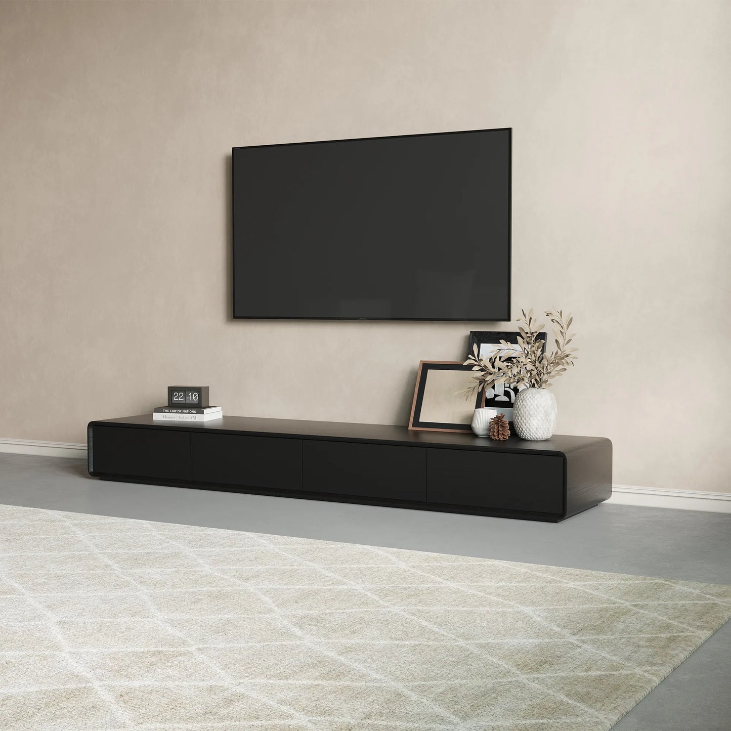 78.74"Modern Wood Black TV Stand