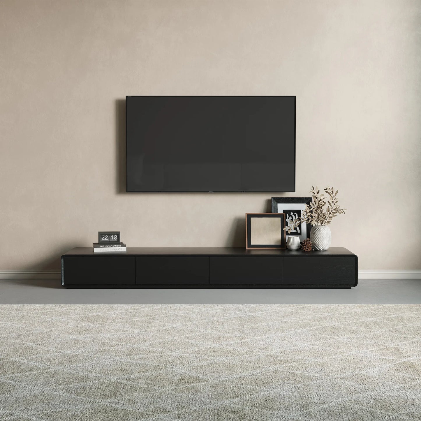 78.74"Modern Wood Black TV Stand