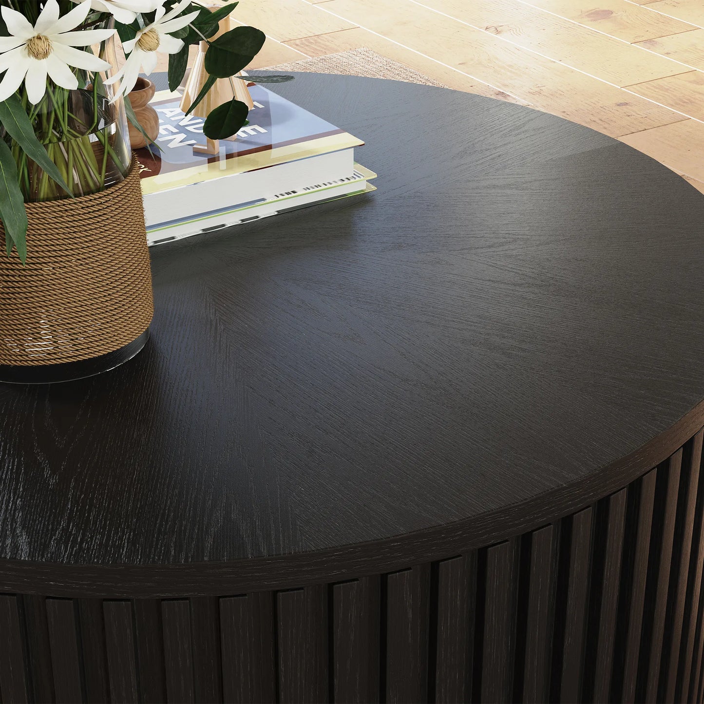 Table basse ronde à plateau relevable de 31,5 po
