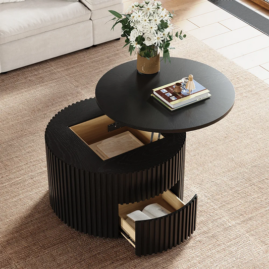 Table basse ronde à plateau relevable de 31,5 po