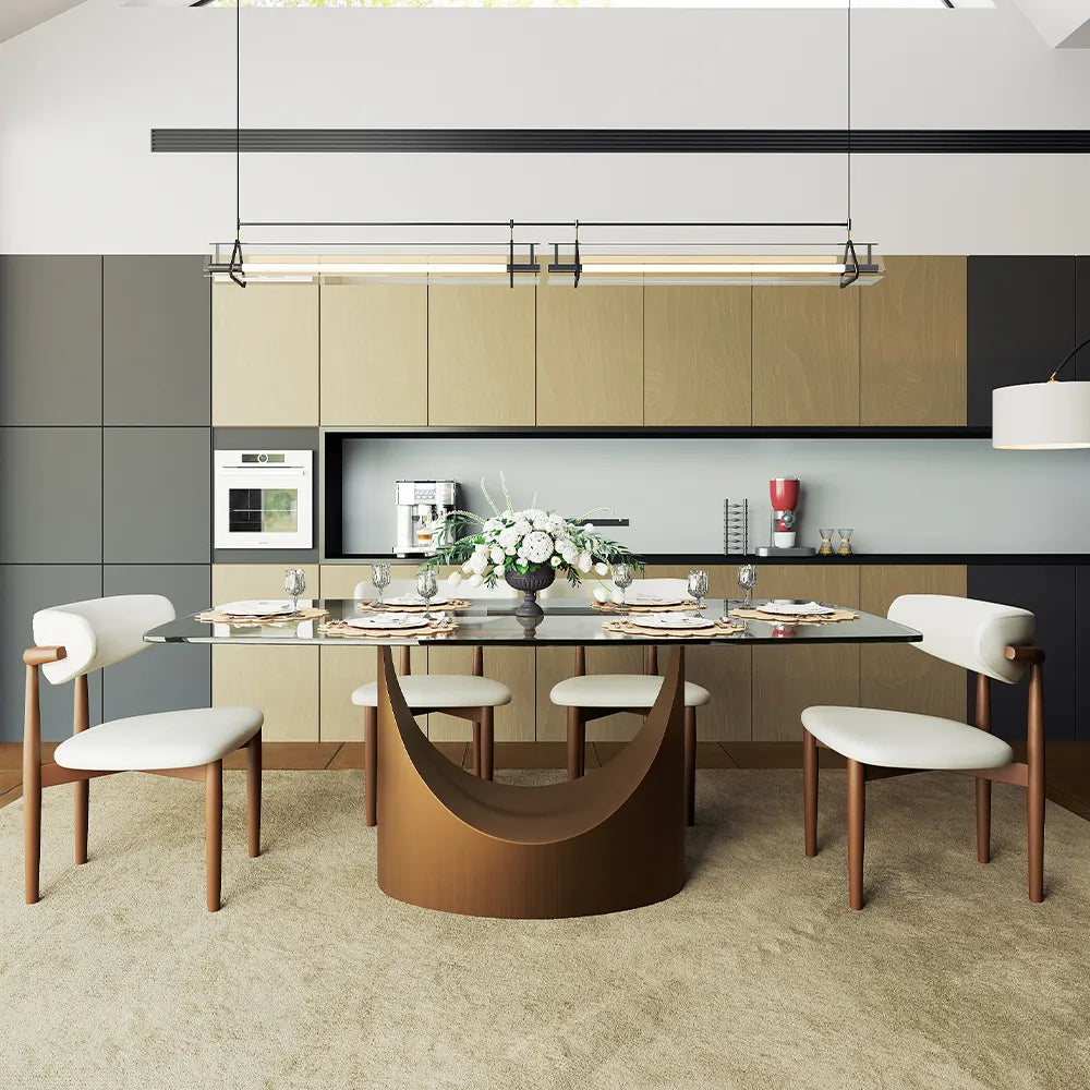Hobart - Rectangular Tempered Glass Dining Table