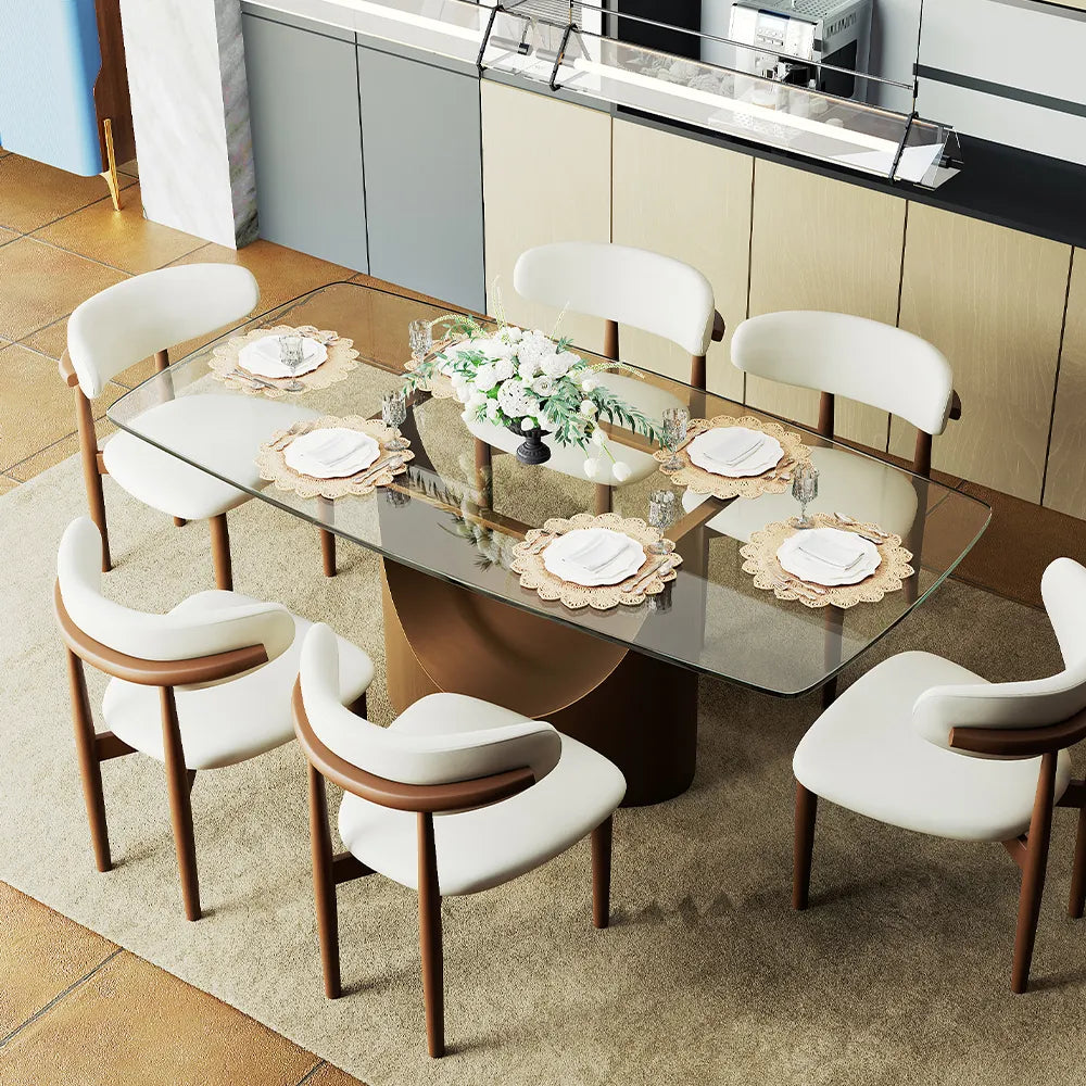 Hobart - Rectangular Tempered Glass Dining Table