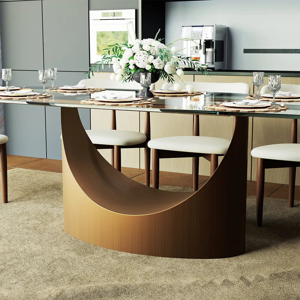 Hobart - Rectangular Tempered Glass Dining Table