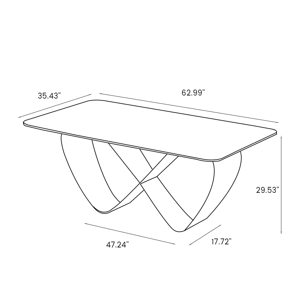 Amara - Table à manger rectangulaire en pierre frittée
