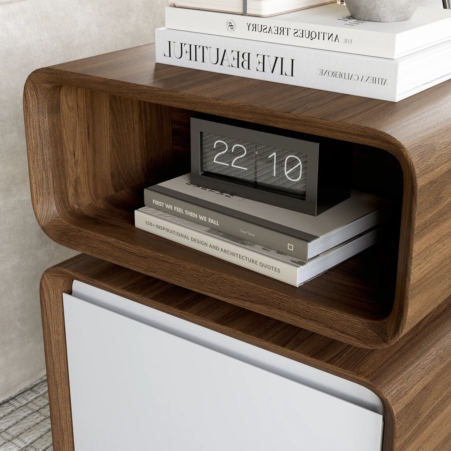 18" Modern Minimalist Side Table with Drawer