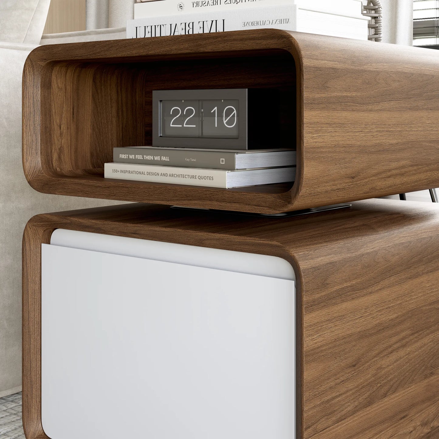 18" Modern Minimalist Side Table with Drawer
