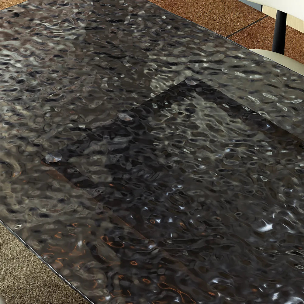 Hobart-Rectangular Tempered Glass Dining Table