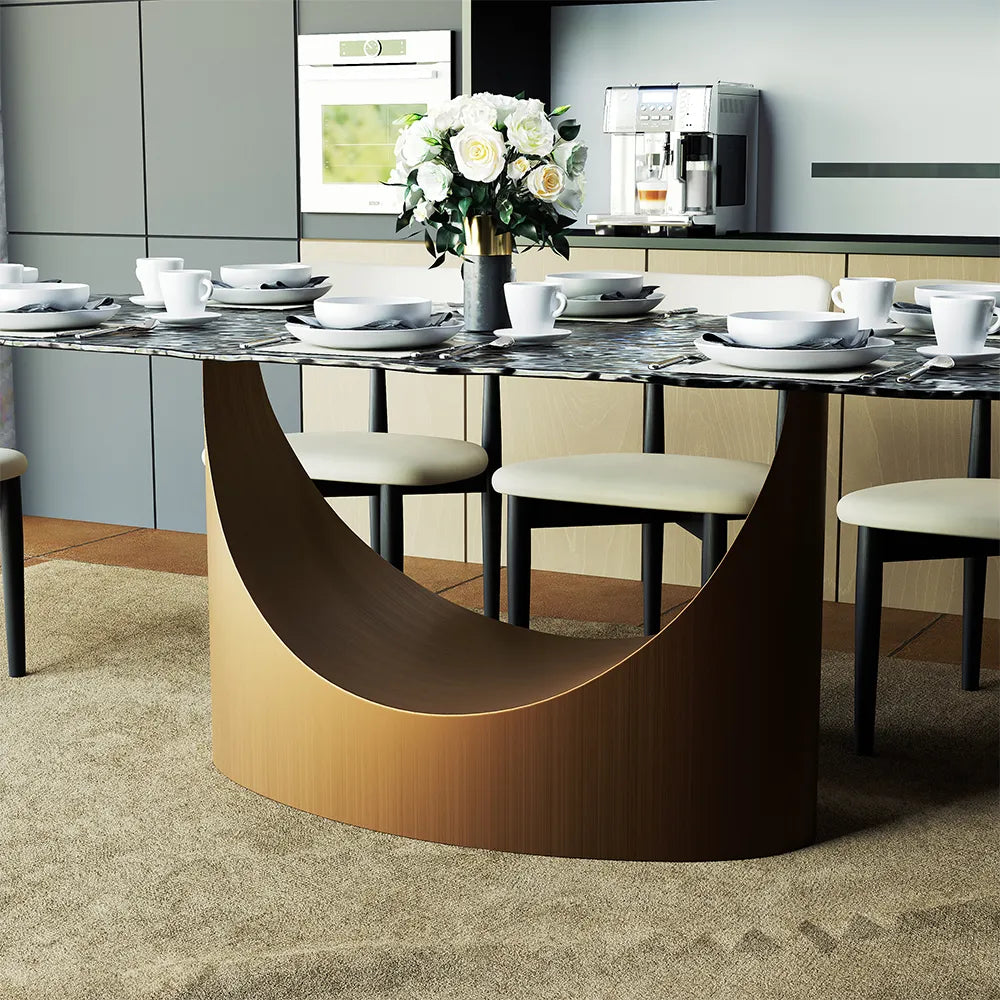 Hobart-Rectangular Tempered Glass Dining Table