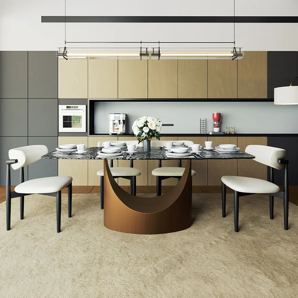 Hobart-Rectangular Tempered Glass Dining Table