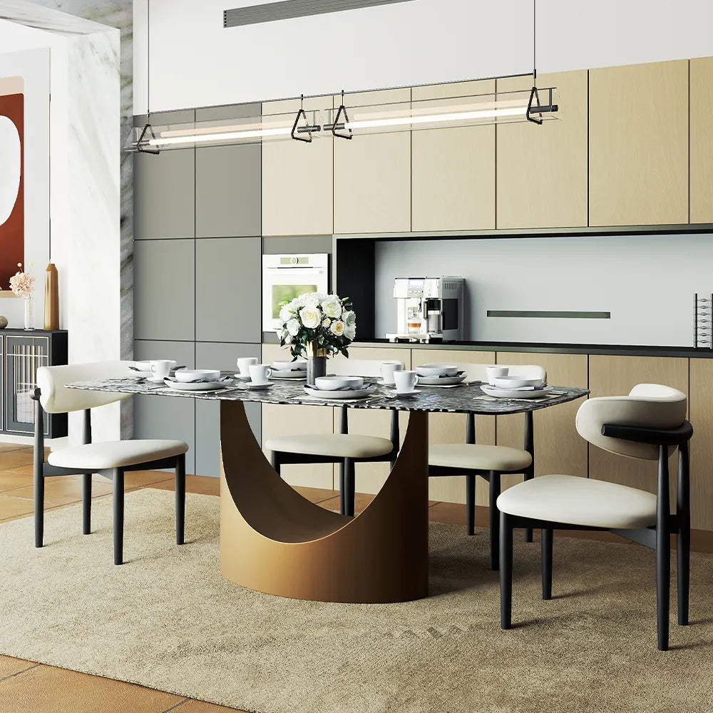 Hobart-Rectangular Tempered Glass Dining Table
