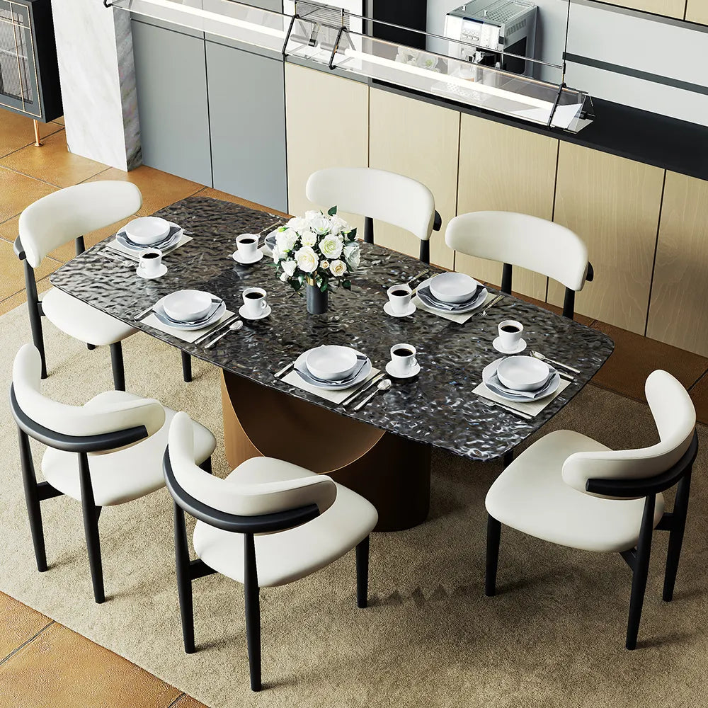 Hobart-Rectangular Tempered Glass Dining Table
