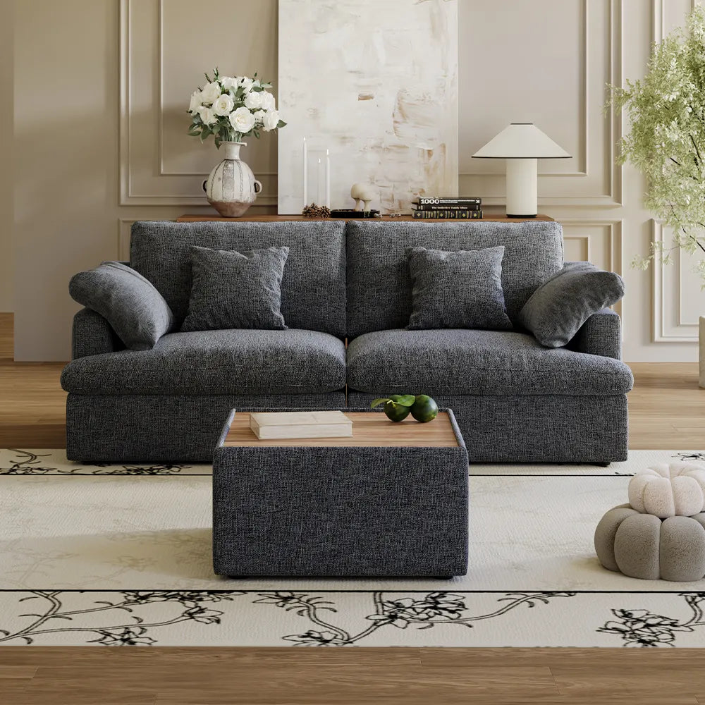 31.5'' Modern Minimalist Chenille Coffee Table