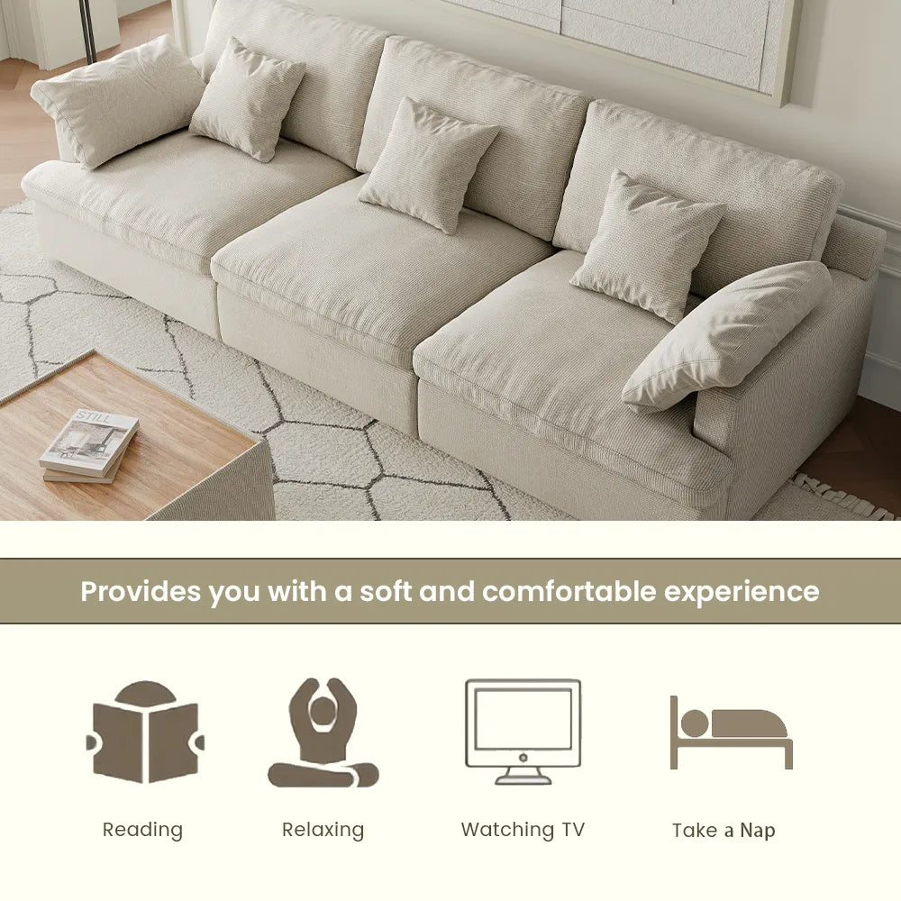 117.5'' Luxury L-shaped Couch Oversized Deep Seat Sofa