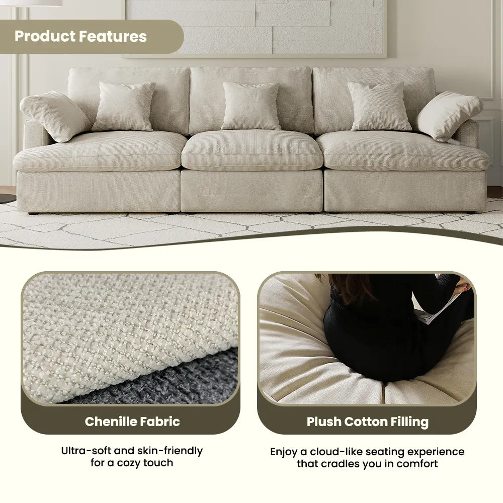 117.5'' Luxury L-shaped Couch Oversized Deep Seat Sofa