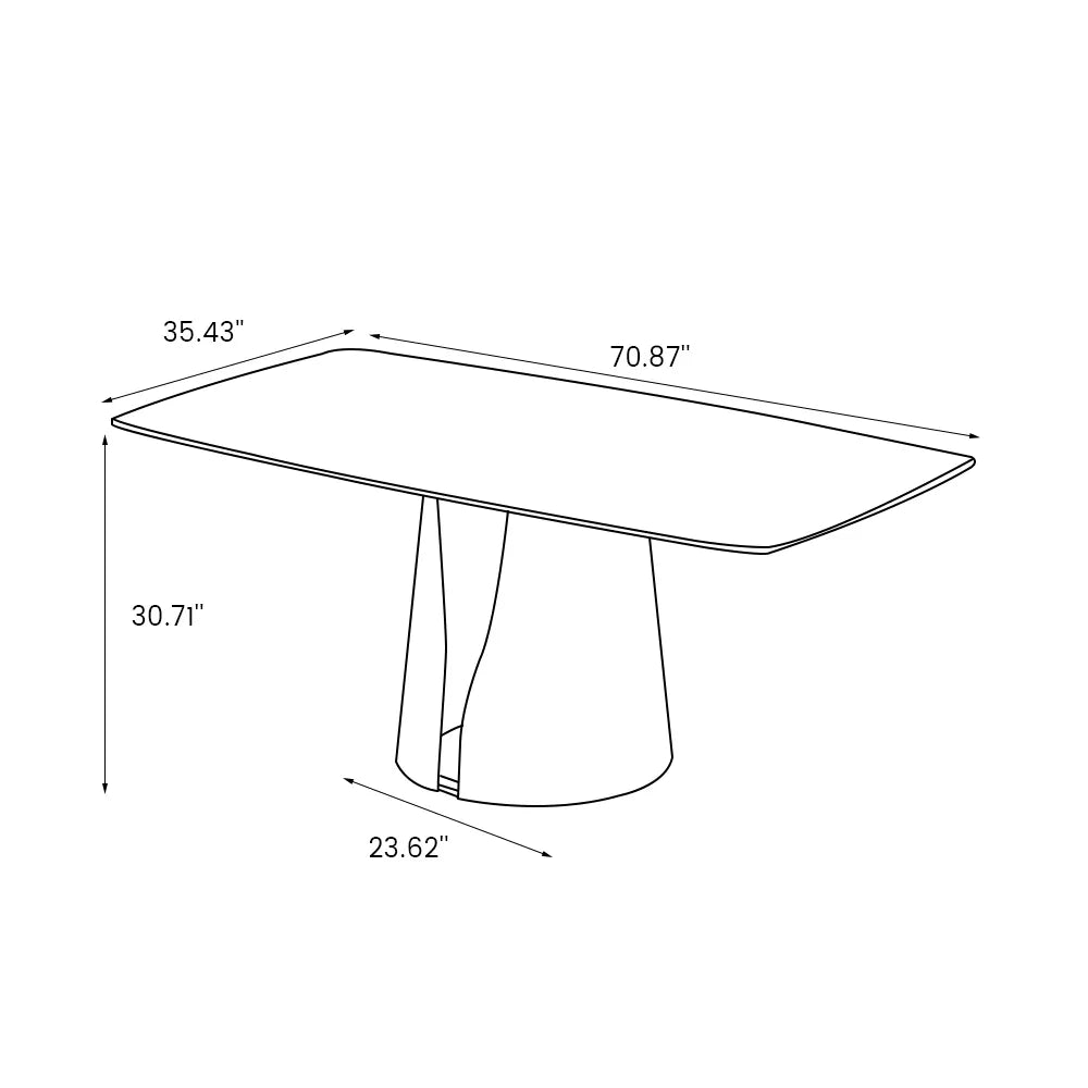71in Vera - Rectangular Sintered Stone Dining Table — view 7