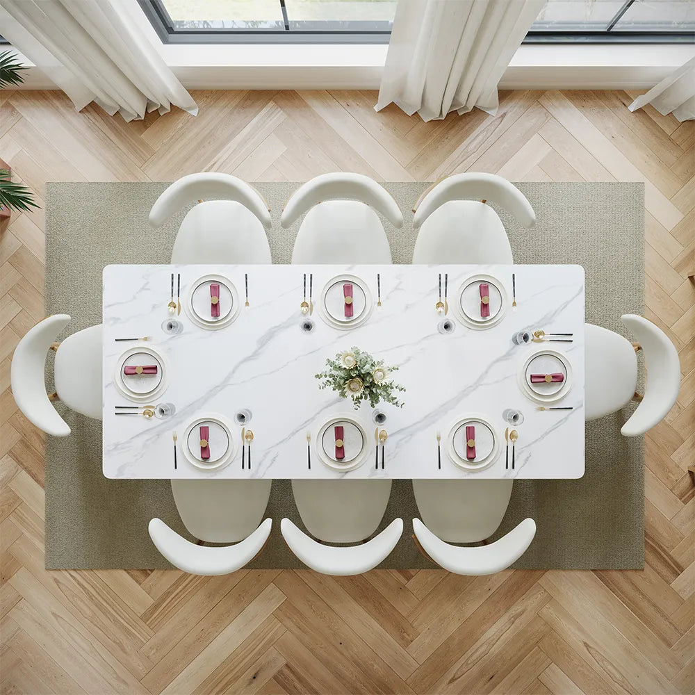 Hobart - Rectangular Glossy Sintered Stone Dining Table — view 4