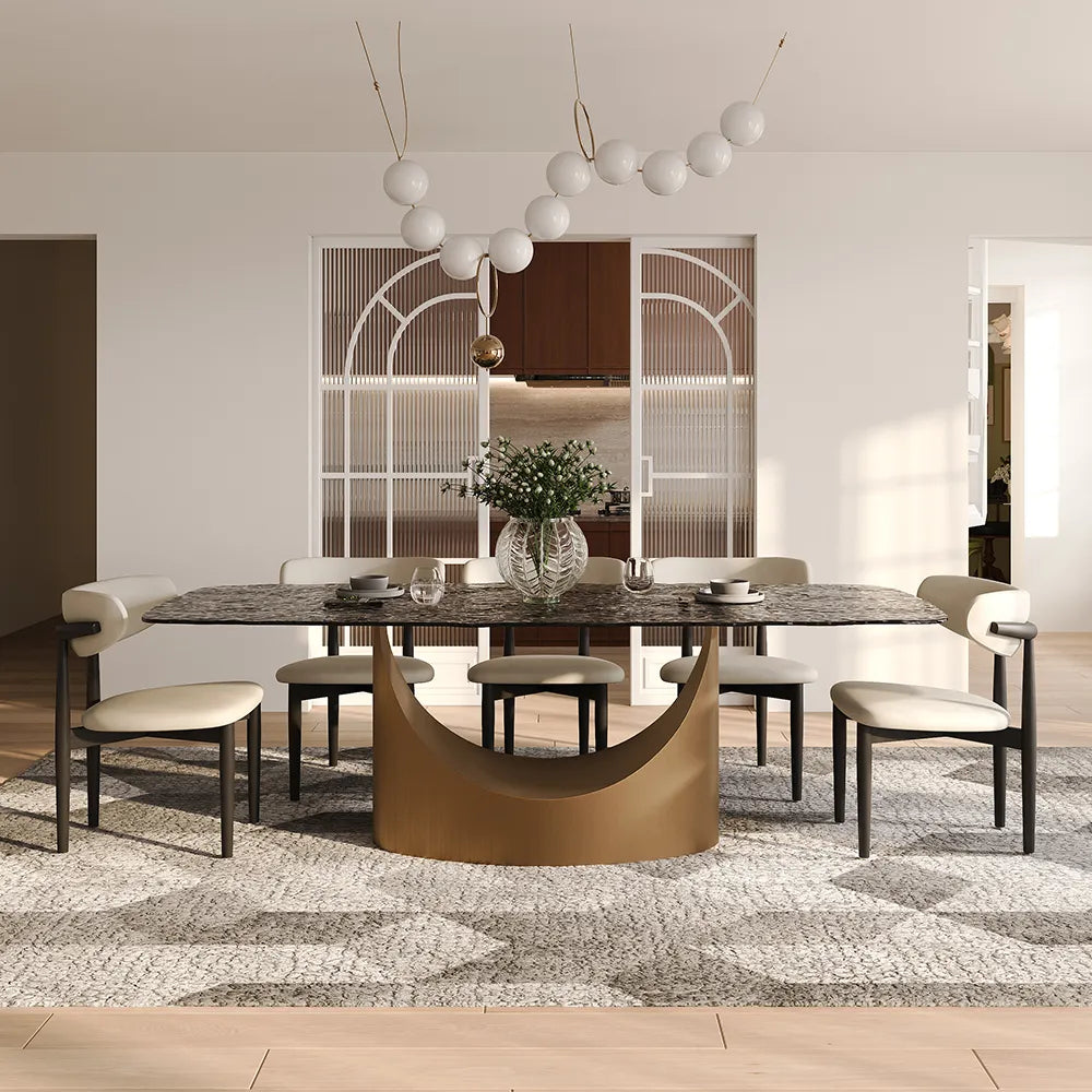 Hobart-Rectangular Tempered Glass Dining Table
