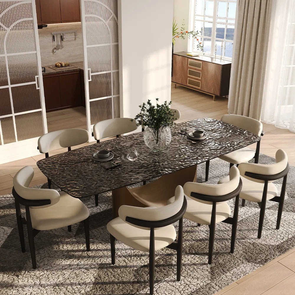 Hobart-Rectangular Tempered Glass Dining Table
