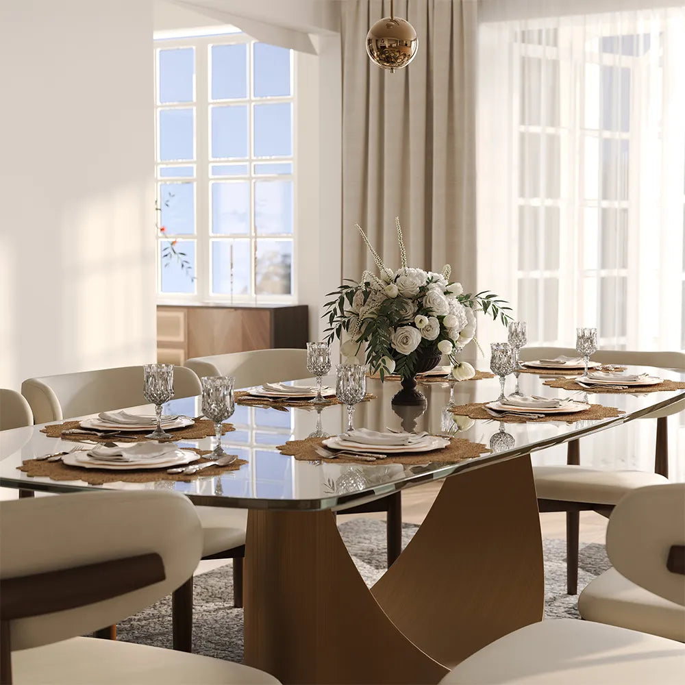 Hobart - Rectangular Tempered Glass Dining Table