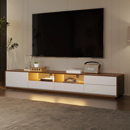 Modern Wood White TV Stand