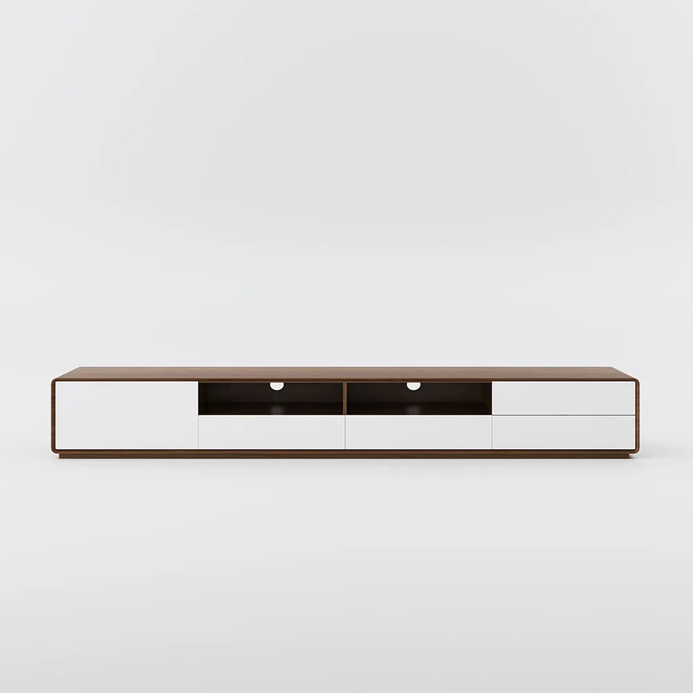 Modern Wood White TV Stand
