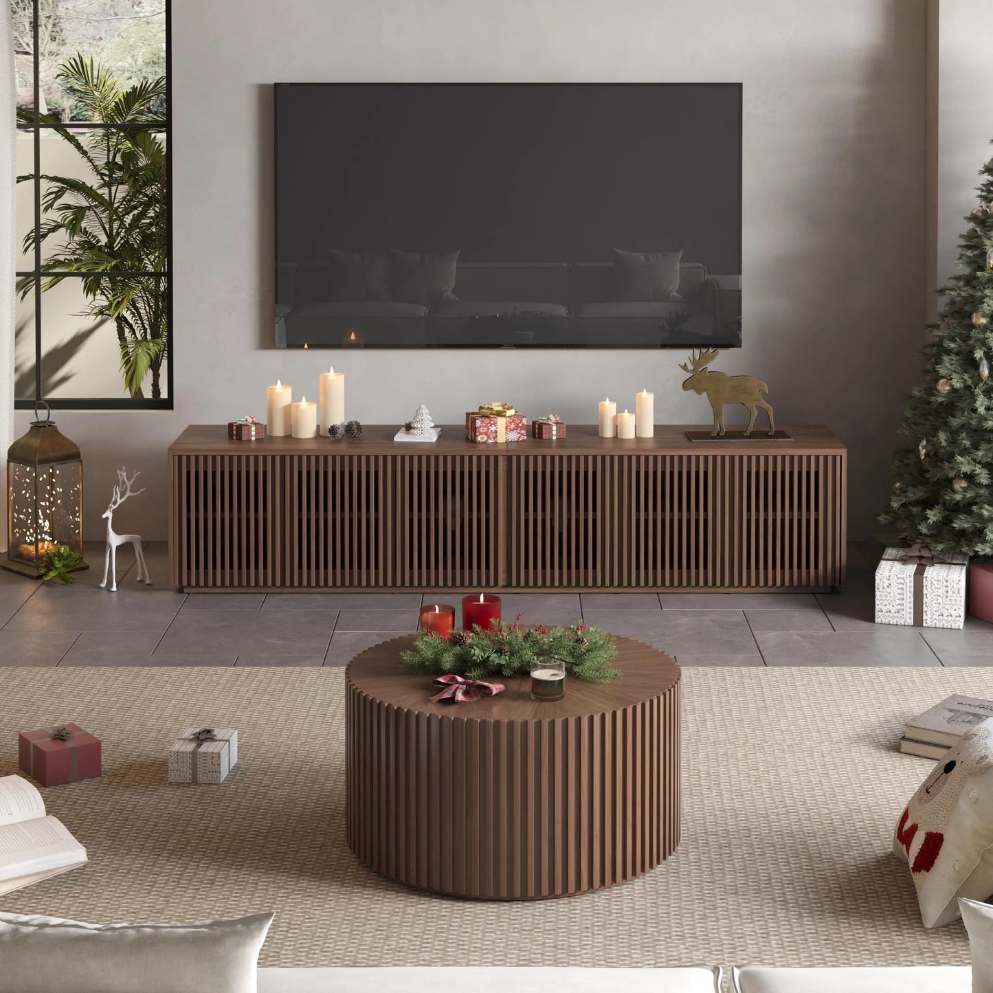 Silva-31.5" Fluted Round Coffee Table