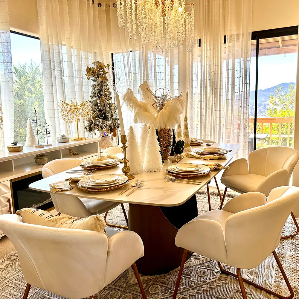 Hobart - Rectangular Matte  Sintered Stone Dining Table — view 3