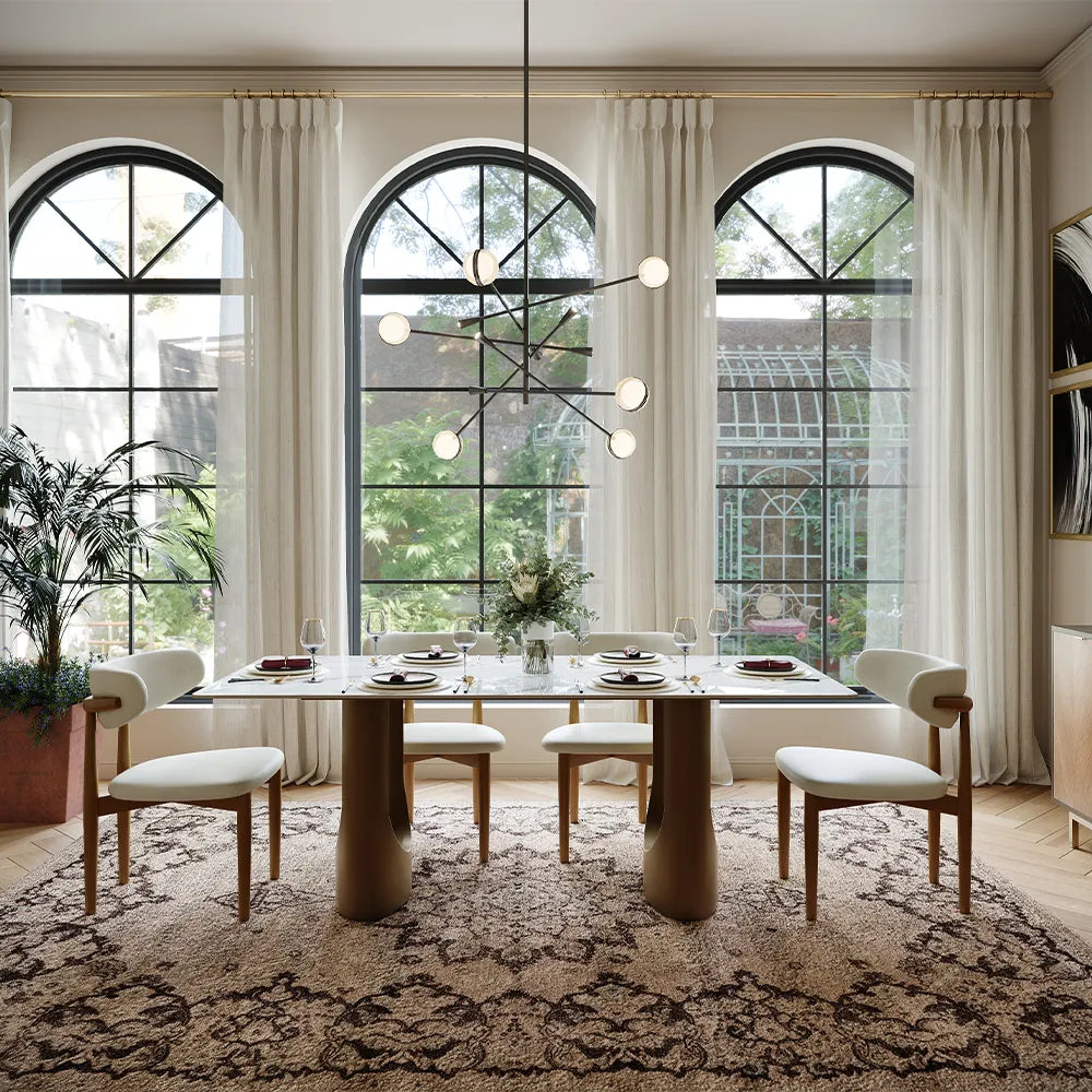 Hobart - Rectangular Glossy Sintered Stone Dining Table — view 7