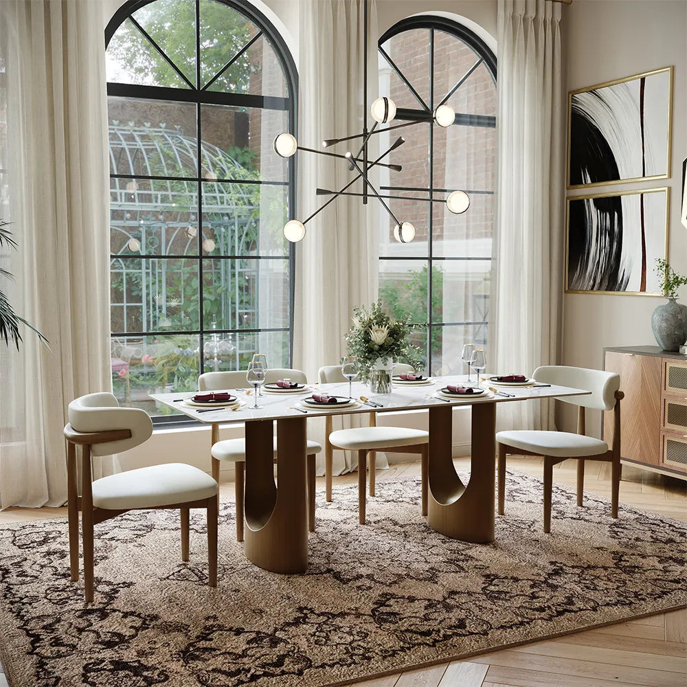 Hobart - Rectangular Glossy Sintered Stone Dining Table — view 8