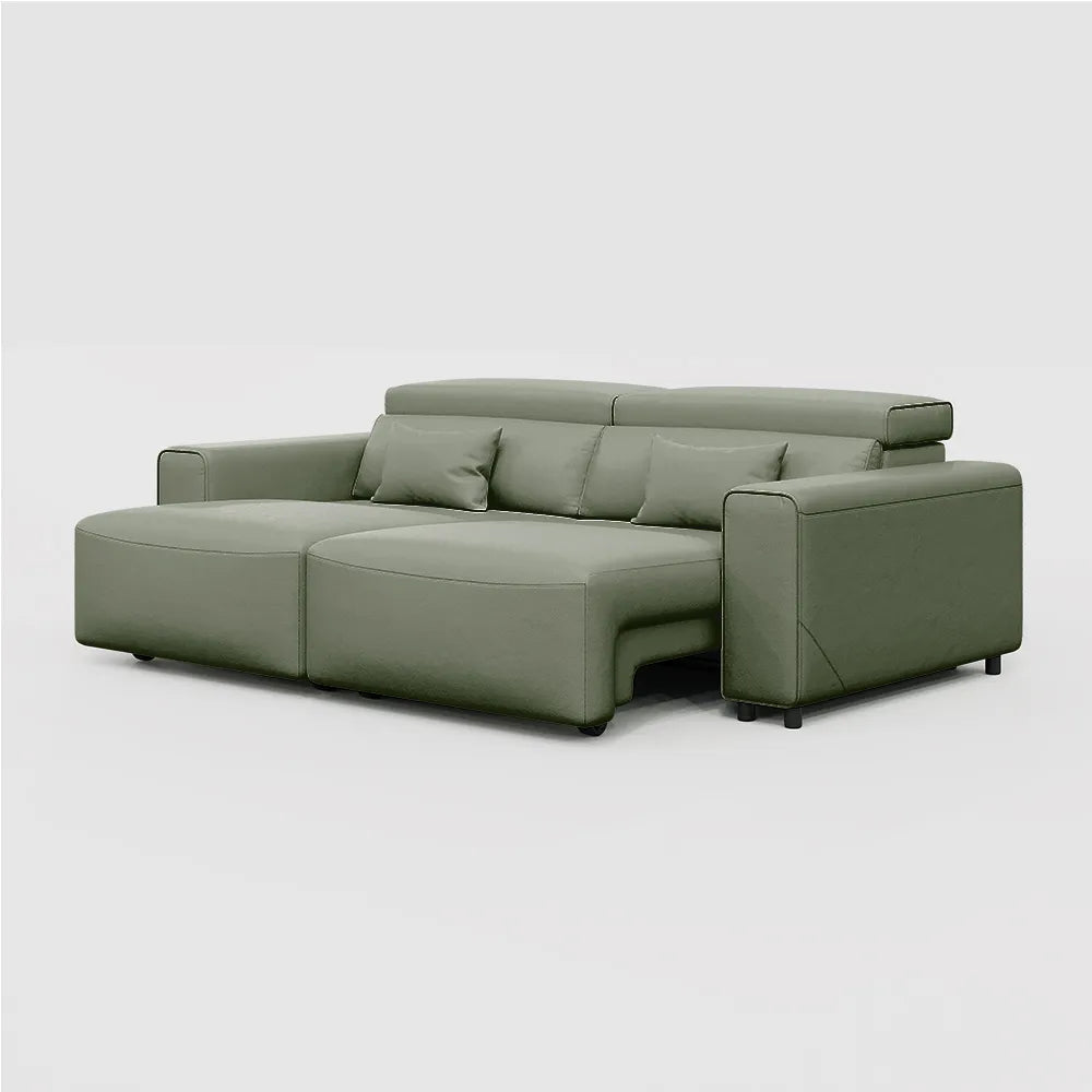 Luxury Leather Electric Pull Out Sofa Bed Slide Out Extendable Couch