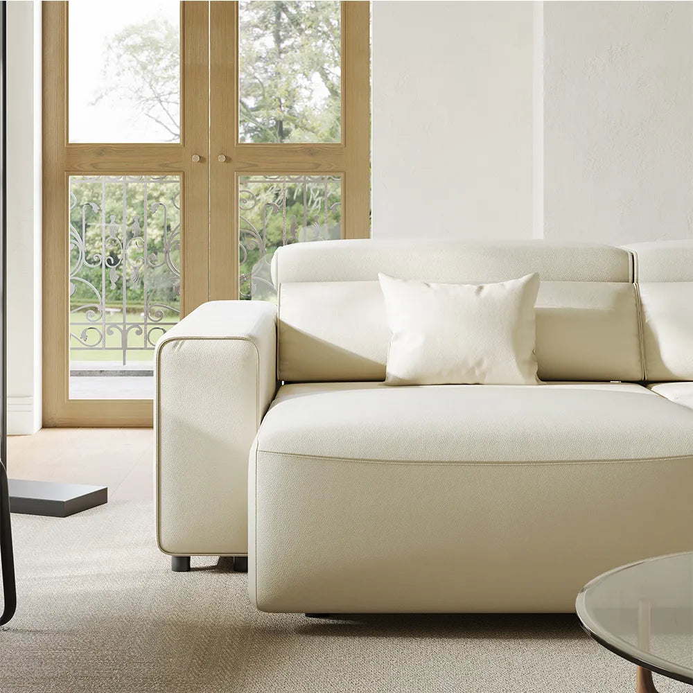 Luxury Leather Electric Pull Out Sofa Bed Slide Out Extendable Couch