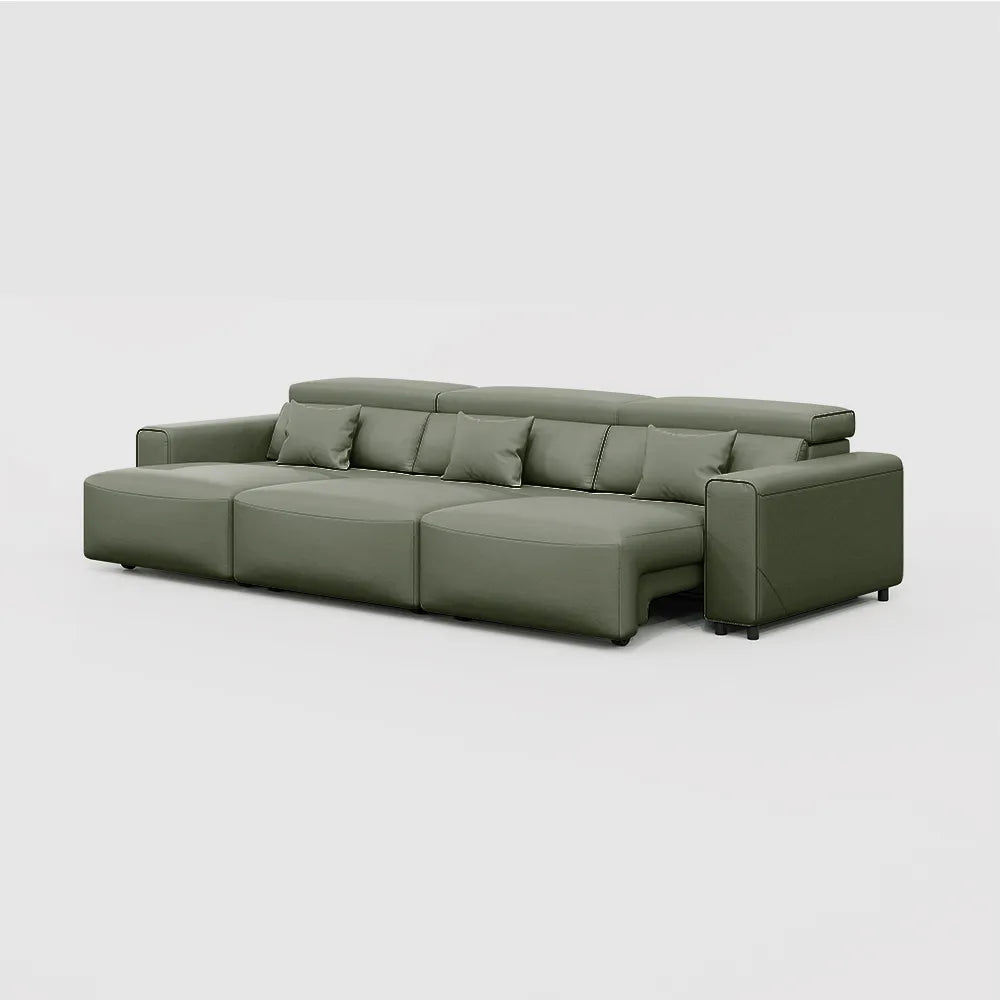 Luxury Leather Electric Pull Out Sofa Bed Slide Out Extendable Couch