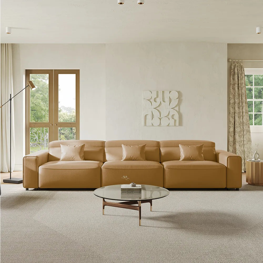 Luxury Leather Electric Pull Out Sofa Bed Slide Out Extendable Couch