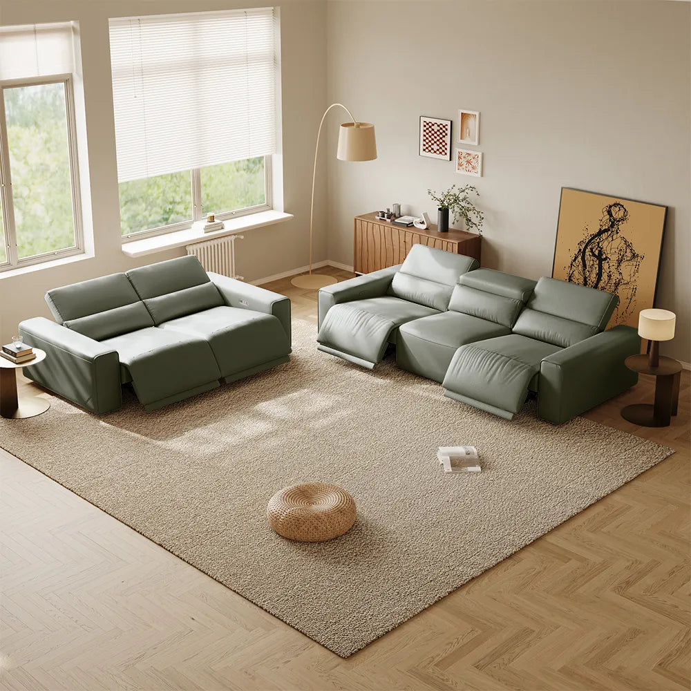 Luxury leather electric modular sofa set