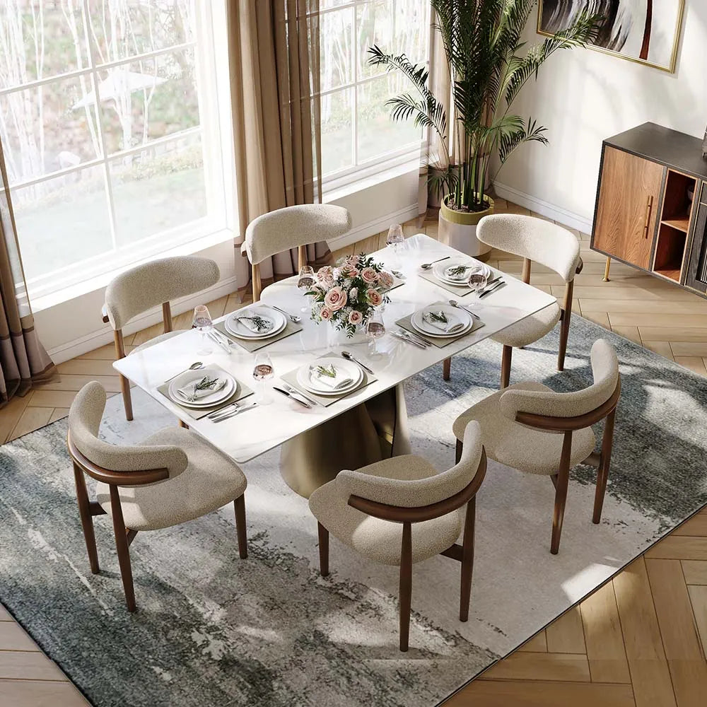 Vera - Table à manger rectangulaire en pierre frittée 