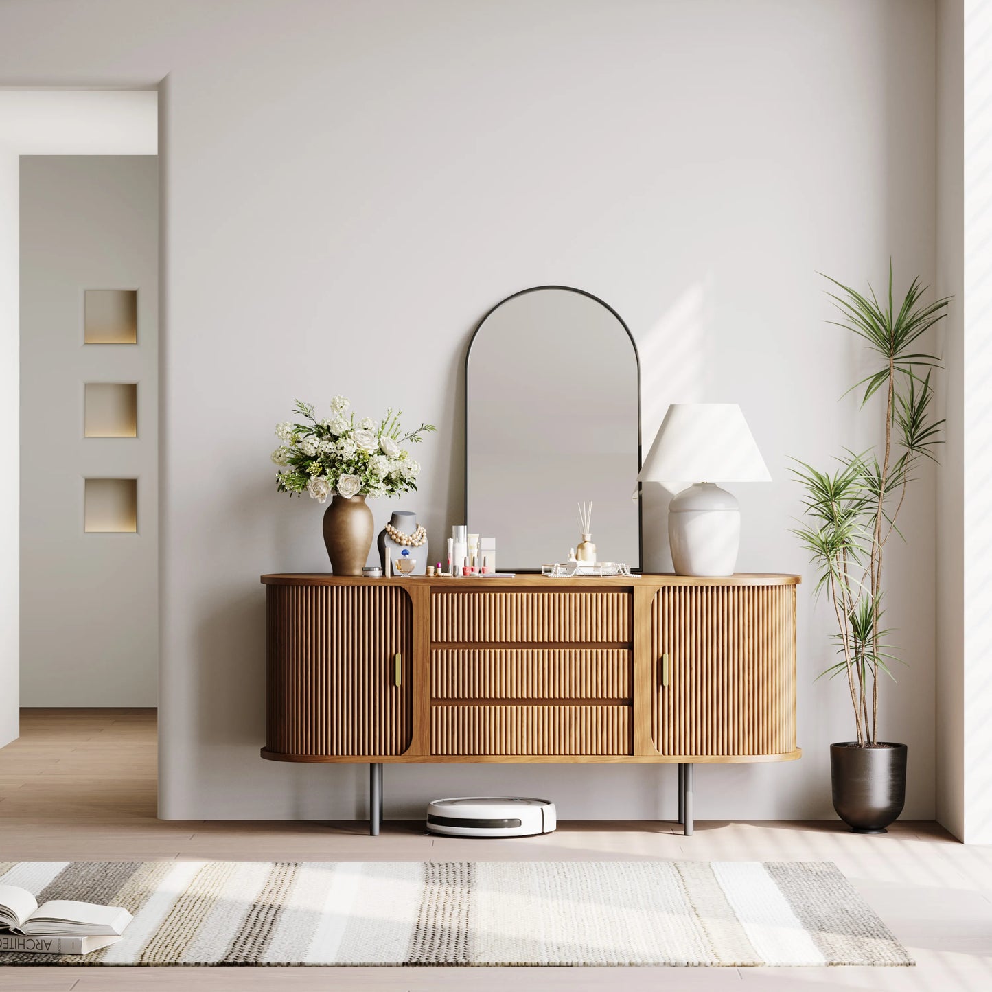 Commode moderne à 6 tiroirs de 59,06 pouces pour chambre à coucher 