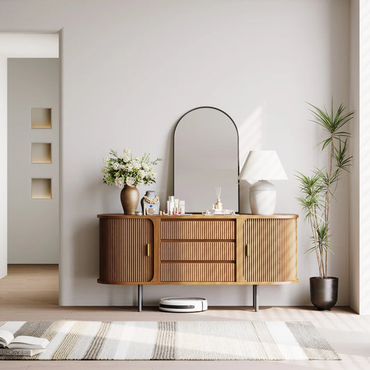 Commode moderne à 6 tiroirs de 59,06 pouces pour chambre à coucher 